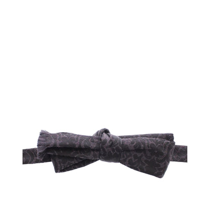 Dolce & Gabbana Gray Black Wool Silk Bow Tie