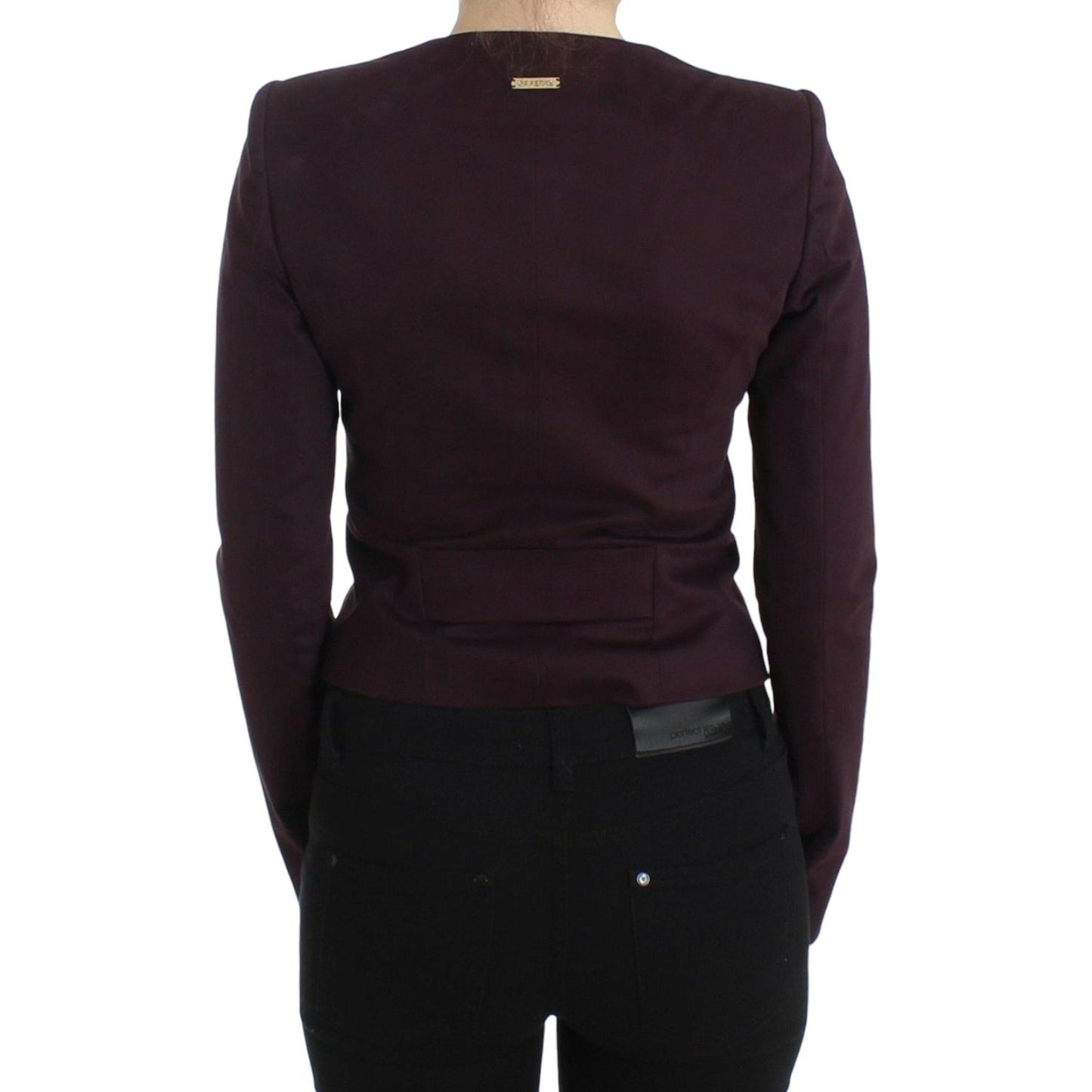 GF Ferre Purple Ruched Jacket Coat Blazer Short GF Ferre