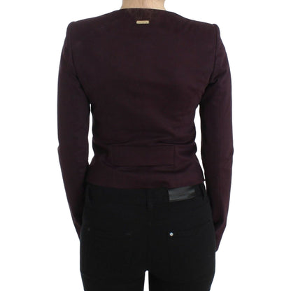 GF Ferre Purple Ruched Jacket Coat Blazer Short GF Ferre