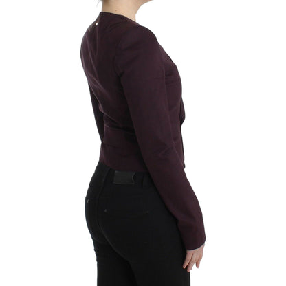 GF Ferre Purple Ruched Jacket Coat Blazer Short GF Ferre