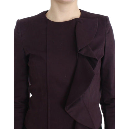 GF Ferre Purple Ruched Jacket Coat Blazer Short GF Ferre