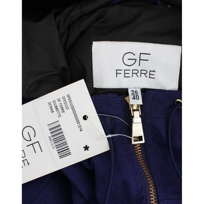 GF Ferre Blue Padded Jacket Hooded Short K-Way 12% Polyamide,16% Polyester,1728,67345645728,Blue,Clothing,GF Ferre,IT42,Jackets & Coats - Clothing,Jackets & Coats - Women - Clothing,Material: 72% Cotton,New with tags,Parkas - Jackets & Coats - Clothing,Wo