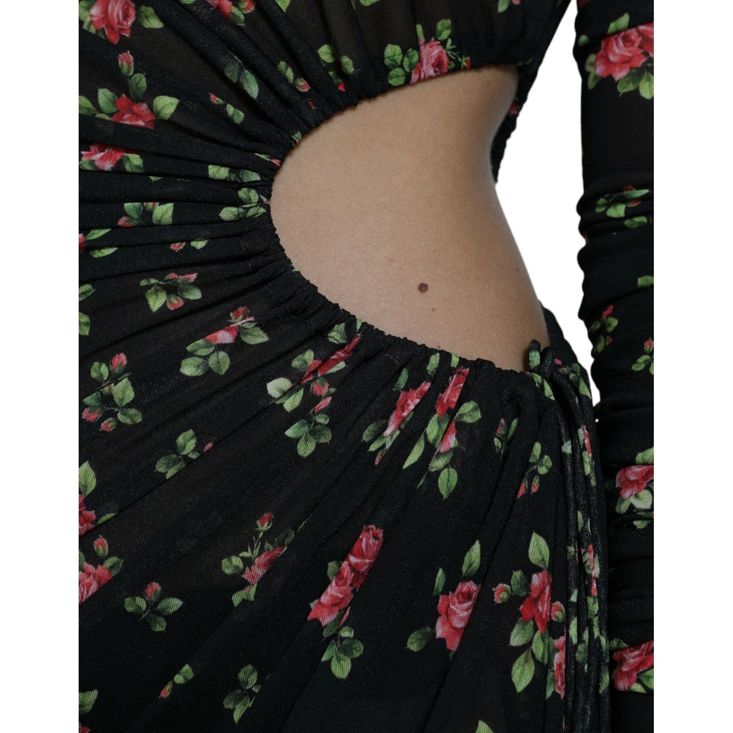 Dolce & Gabbana Black Floral Cut Out Sheath Long Maxi Dress Dolce & Gabbana