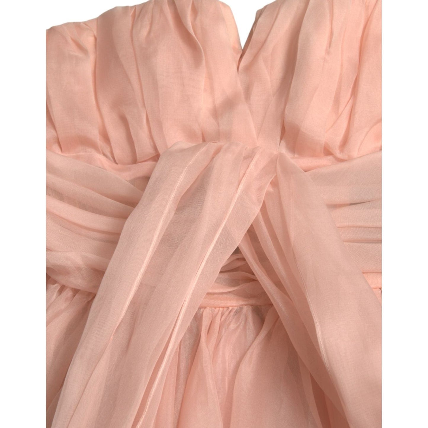 Dolce & Gabbana Pink Silk Chiffon Halter A-line Pleated Midi Dress Dolce & Gabbana