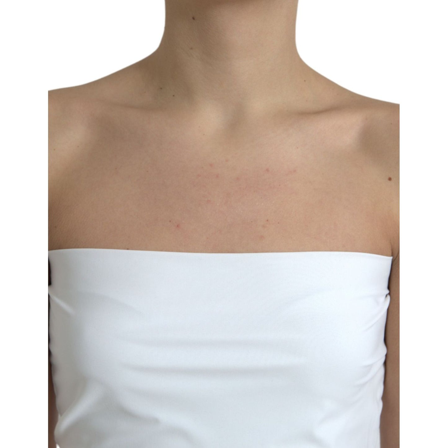Dolce & Gabbana White Nylon Strapless Bodycon Jumpsuit Dress Dolce & Gabbana