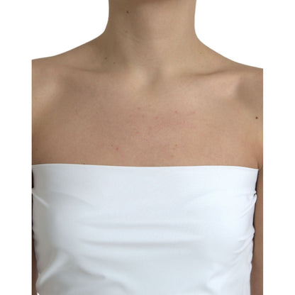 Dolce & Gabbana White Nylon Strapless Bodycon Jumpsuit Dress Dolce & Gabbana