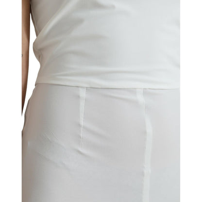 Dolce & Gabbana White Nylon Strapless Bodycon Jumpsuit Dress Dolce & Gabbana