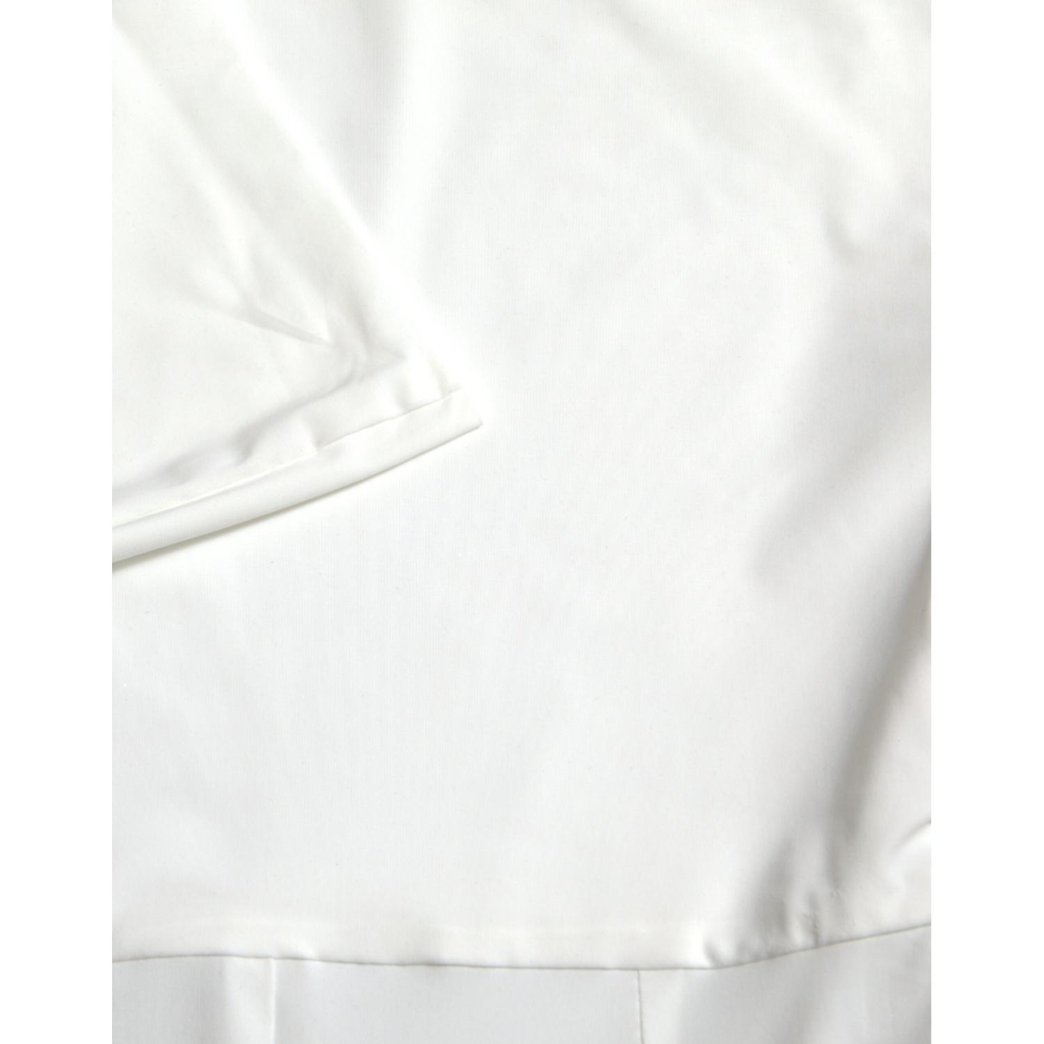 Dolce & Gabbana White Nylon Strapless Bodycon Jumpsuit Dress