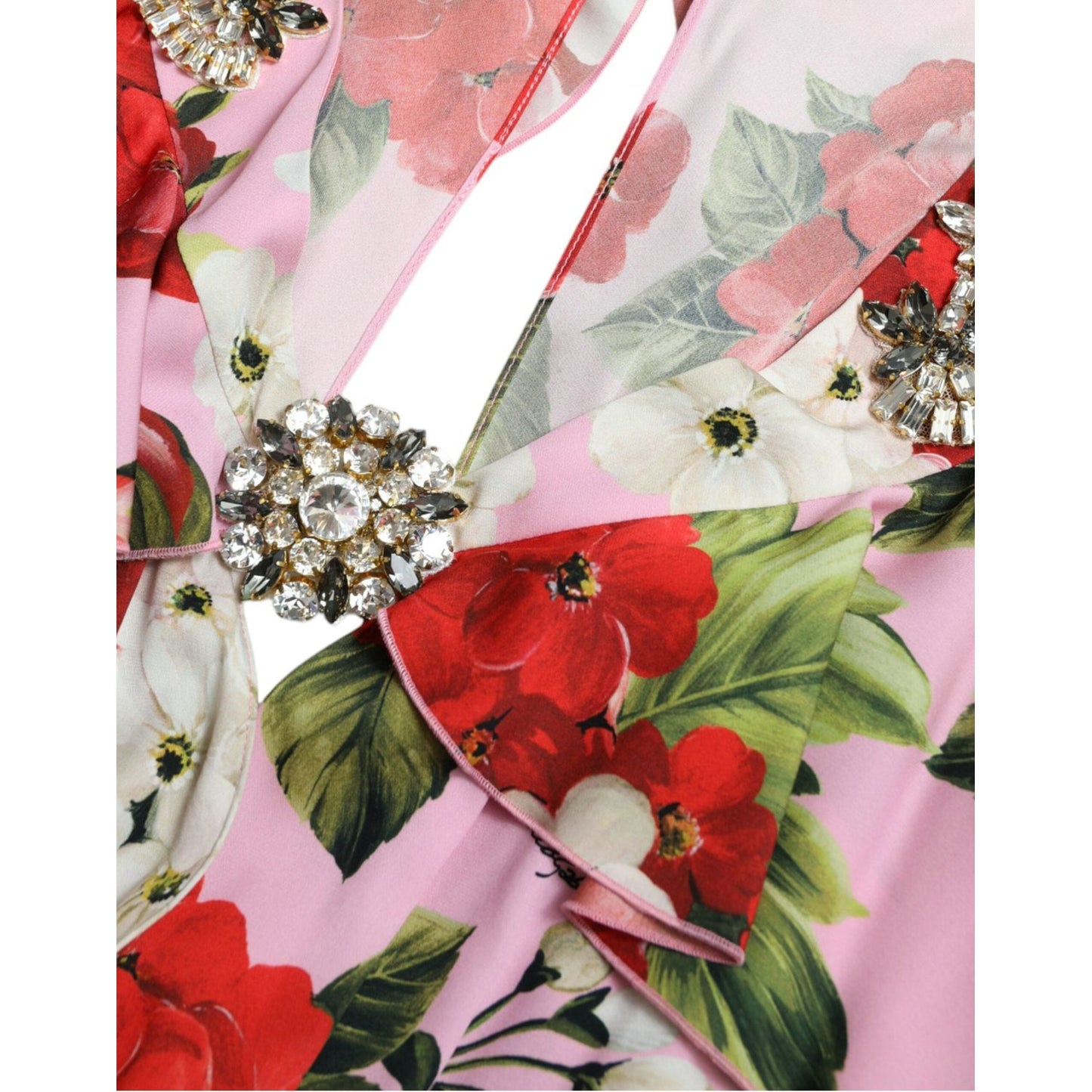 Dolce & Gabbana Multicolor Floral Crystal Embellished A-line Dress Dolce & Gabbana