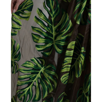 Dolce & Gabbana Green Banana Leaf Sleeveless Long Maxi Dress Dolce & Gabbana