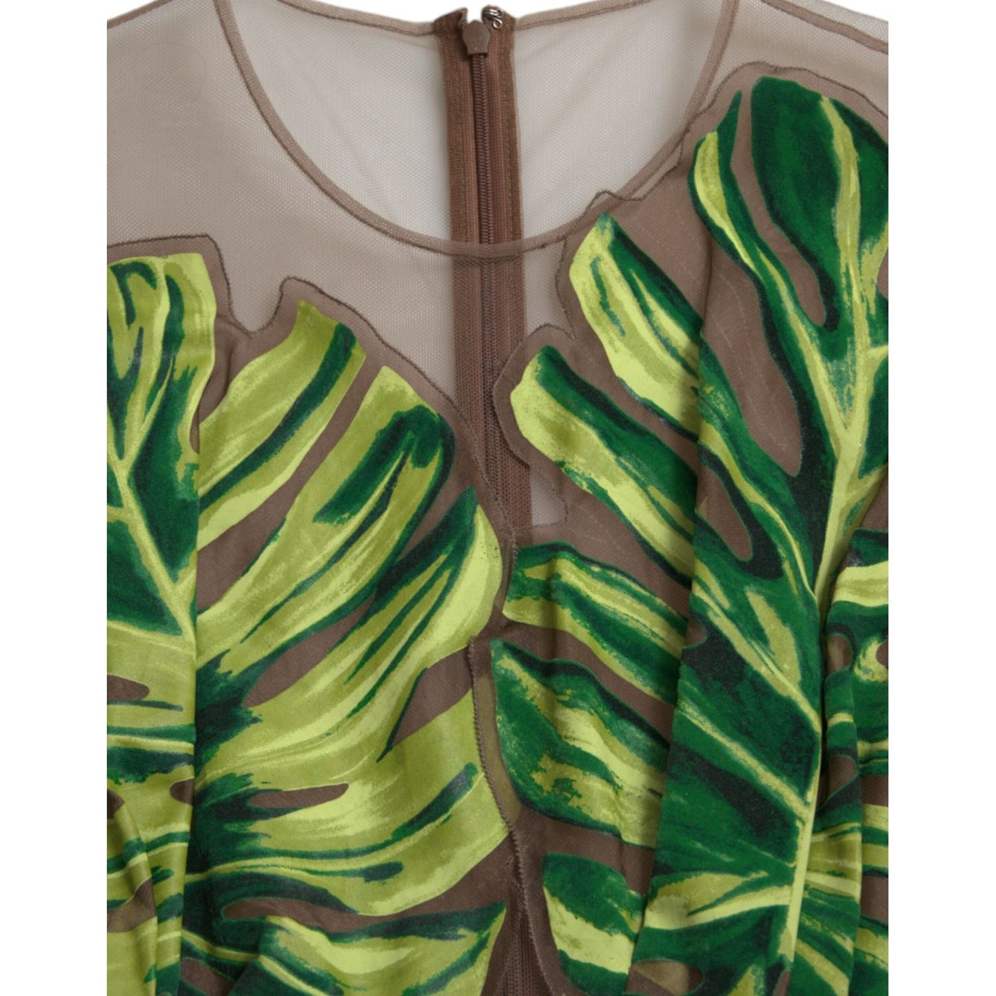 Dolce & Gabbana Green Banana Leaf Sleeveless Long Maxi Dress Dolce & Gabbana