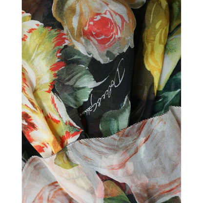 Dolce & Gabbana Multicolor Floral Chiffon Tiered Maxi Dress Dolce & Gabbana