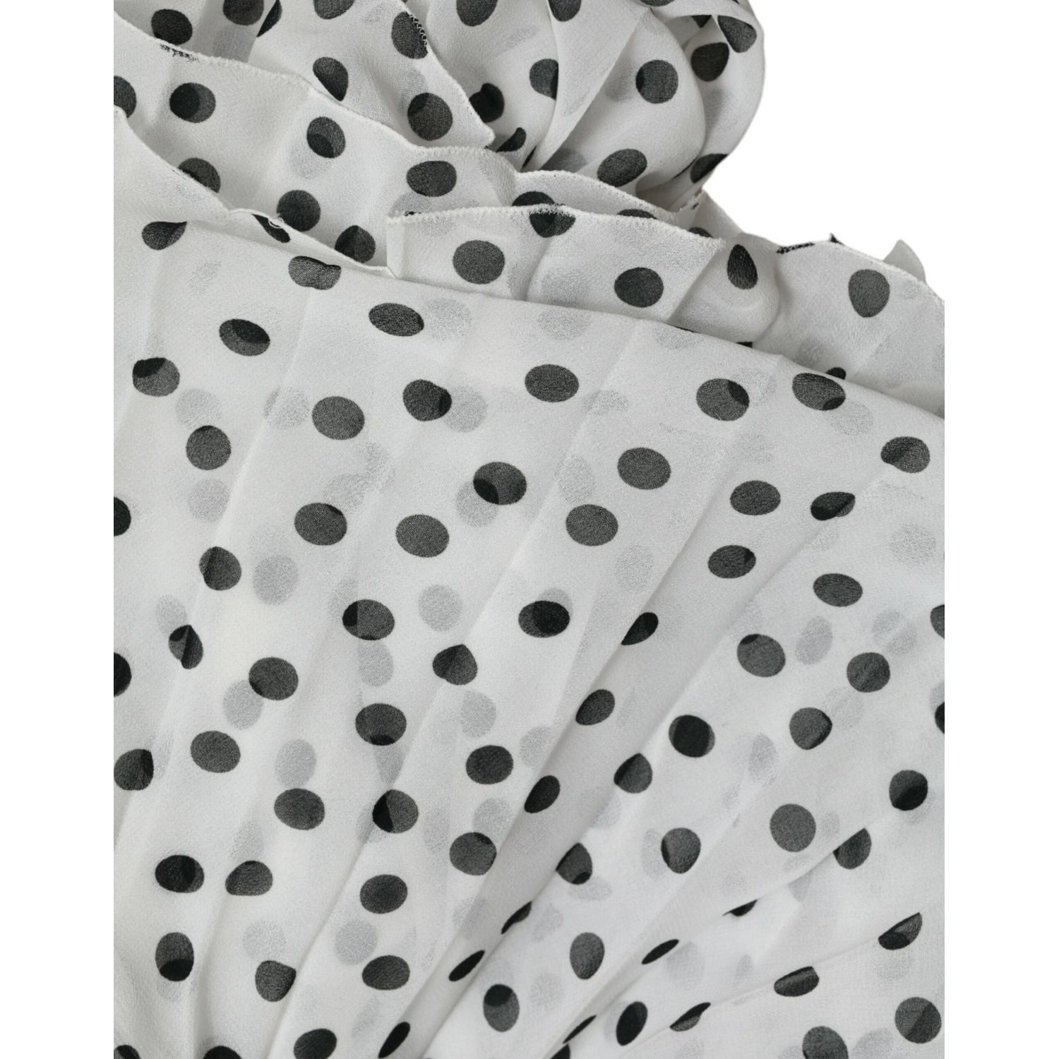 Dolce & Gabbana White Polka Dot A-line Pleated Maxi Dress