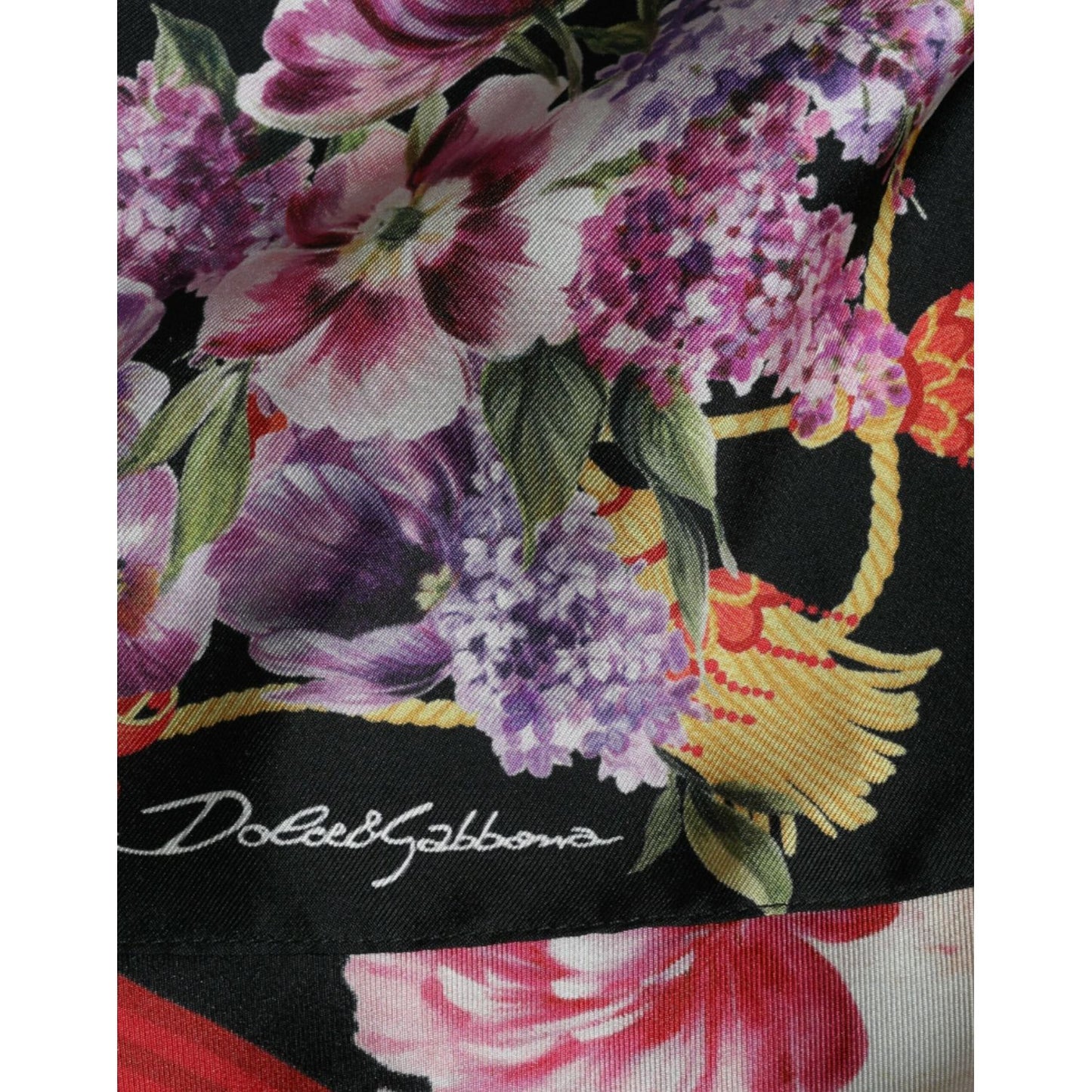 Dolce & Gabbana Multicolor Floral Print Silk Twill Gown Dress Dolce & Gabbana