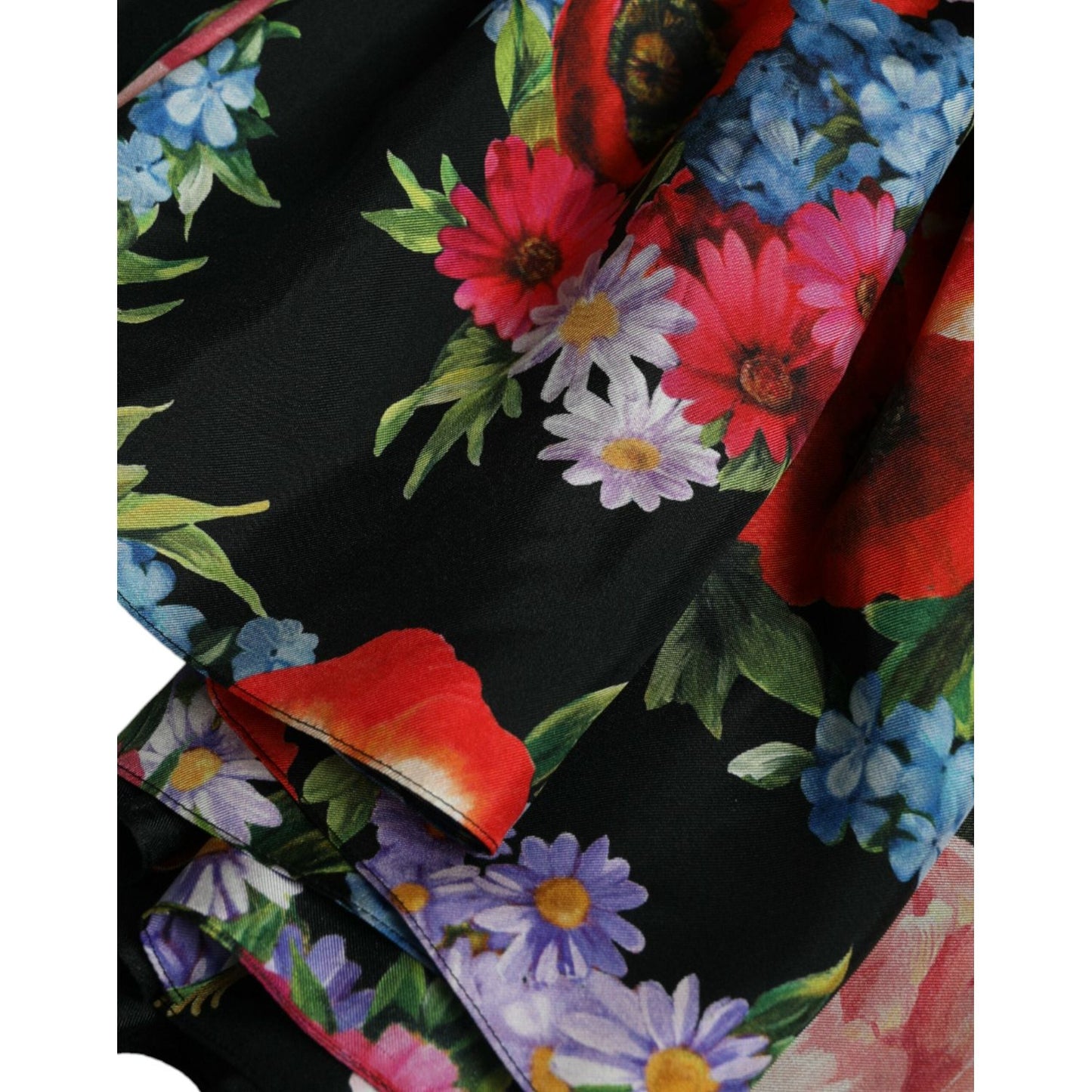 Dolce & Gabbana Multicolor Floral Print Silk Twill Gown Dress Dolce & Gabbana