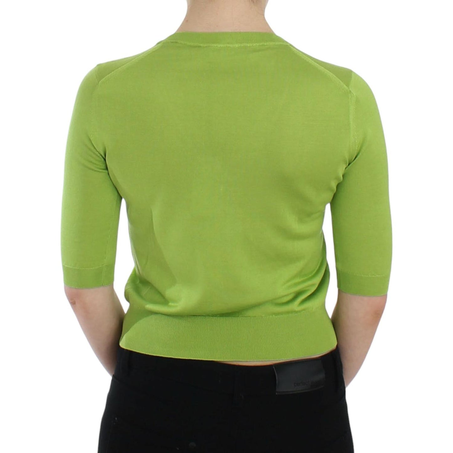 Emerald Green Wool V-Neck Pullover