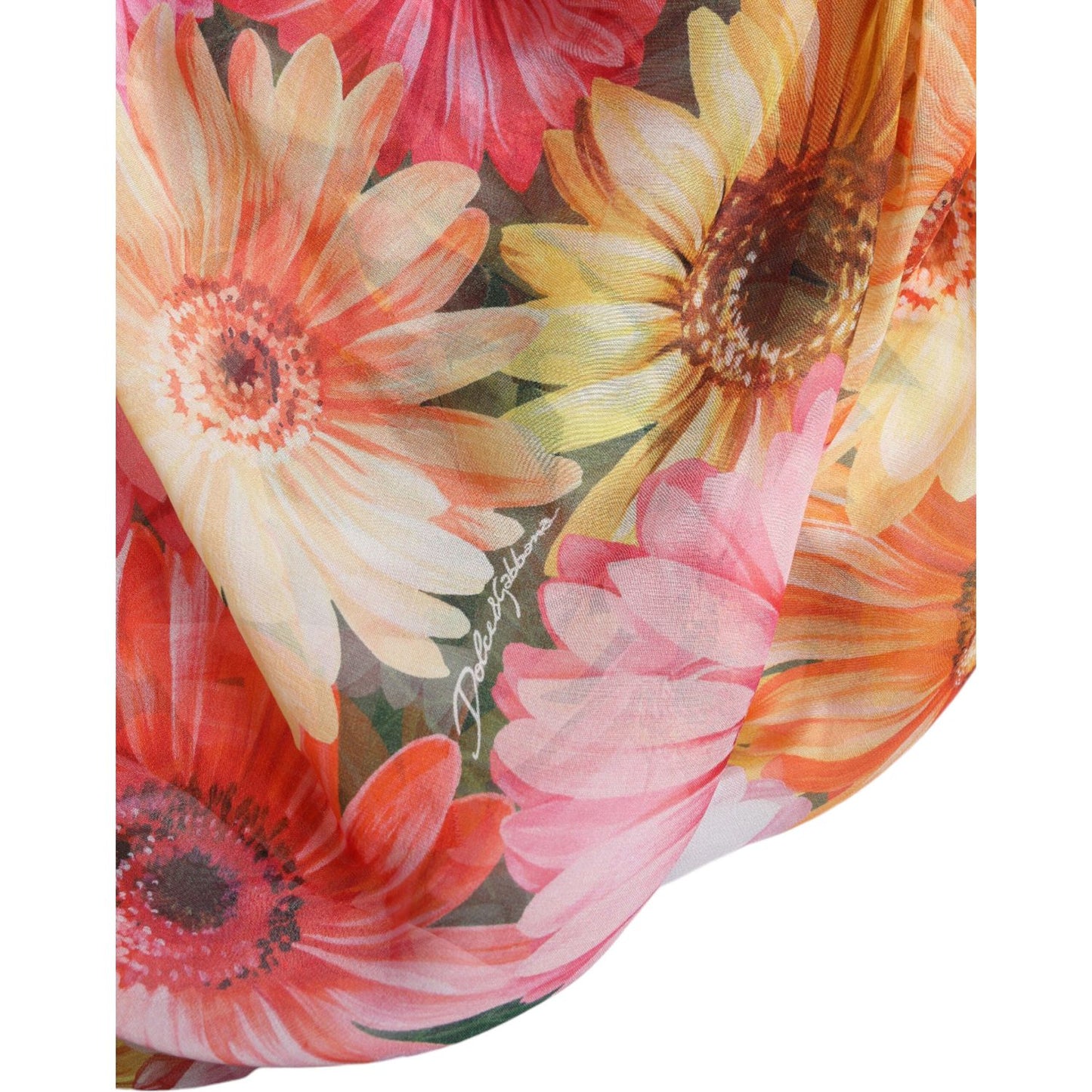 Dolce & Gabbana Multicolor Sunflower Print Silk Midi Dress Dolce & Gabbana