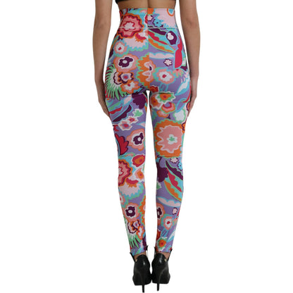 Dolce & Gabbana Multicolor Floral High Waist Leggings Pants Dolce & Gabbana