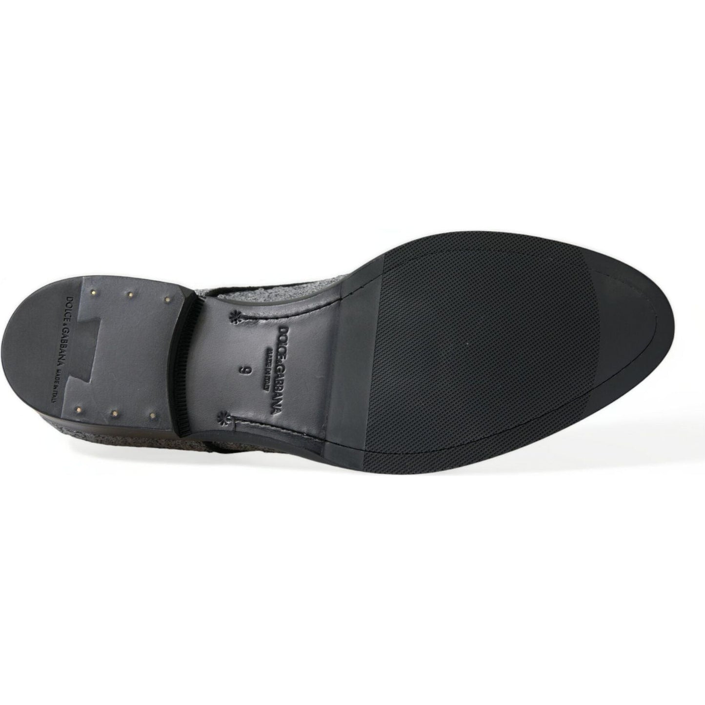 Dolce & Gabbana Silver Sequined Lace Up Men Derby Dress Shoes Dolce & Gabbana