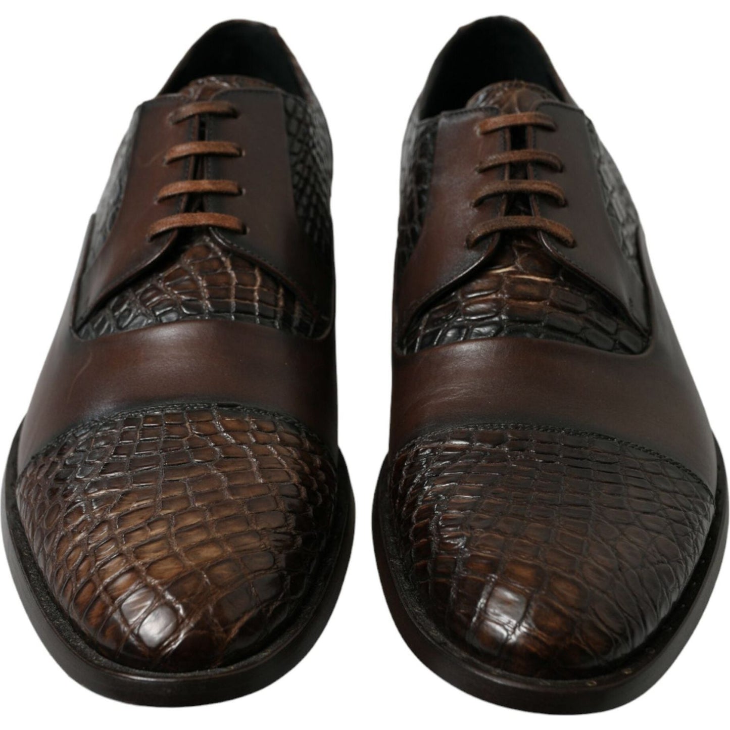 Dolce & Gabbana Brown Exotic Leather Lace Up Oxford Dress Shoes Dolce & Gabbana