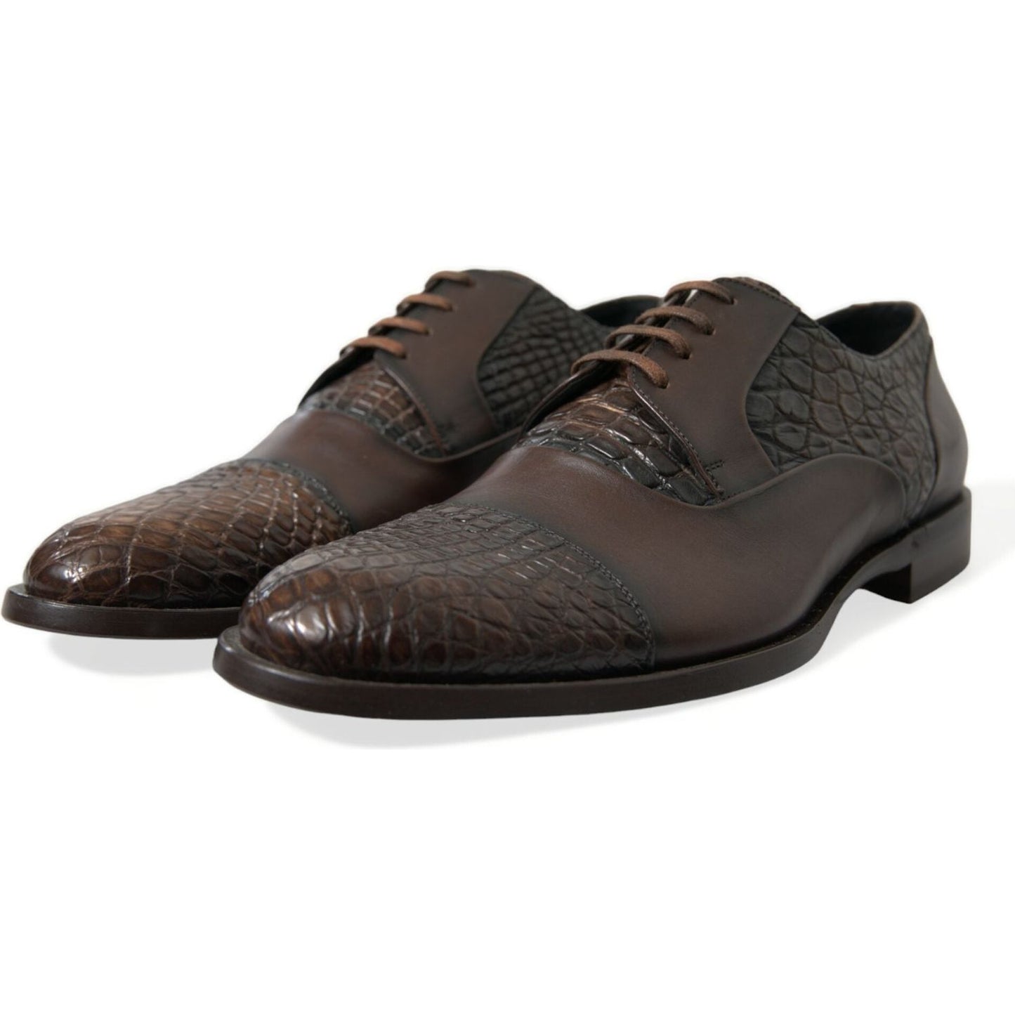 Dolce & Gabbana Brown Exotic Leather Lace Up Oxford Dress Shoes Dolce & Gabbana