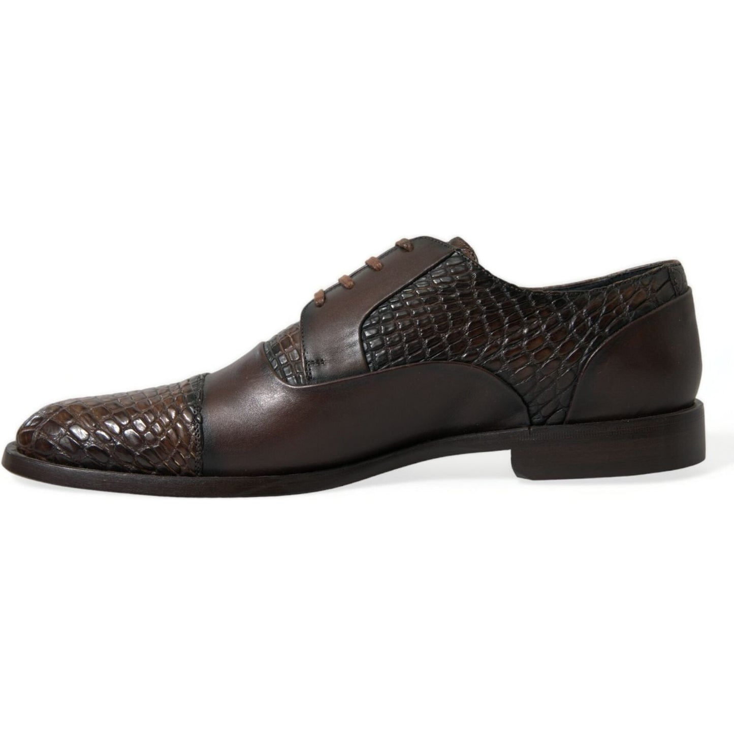 Dolce & Gabbana Brown Exotic Leather Lace Up Oxford Dress Shoes Dolce & Gabbana