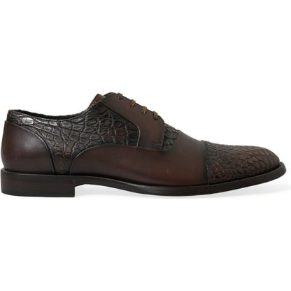 Dolce & Gabbana Brown Exotic Leather Lace Up Oxford Dress Shoes Dolce & Gabbana
