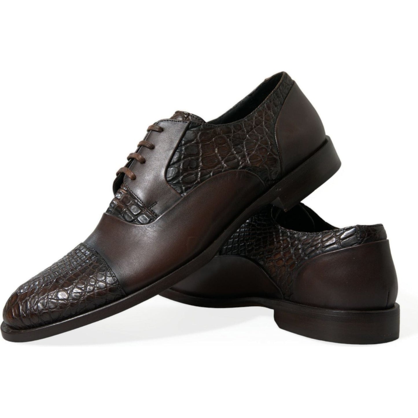 Dolce & Gabbana Brown Exotic Leather Lace Up Oxford Dress Shoes Dolce & Gabbana