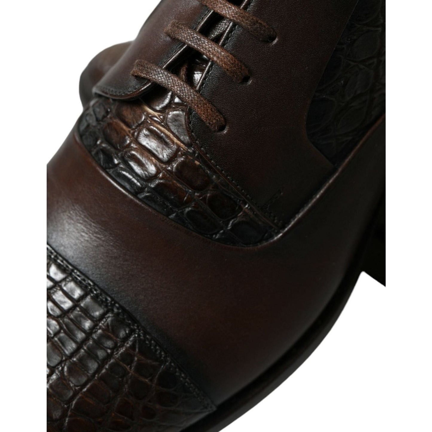 Dolce & Gabbana Brown Exotic Leather Lace Up Oxford Dress Shoes Dolce & Gabbana