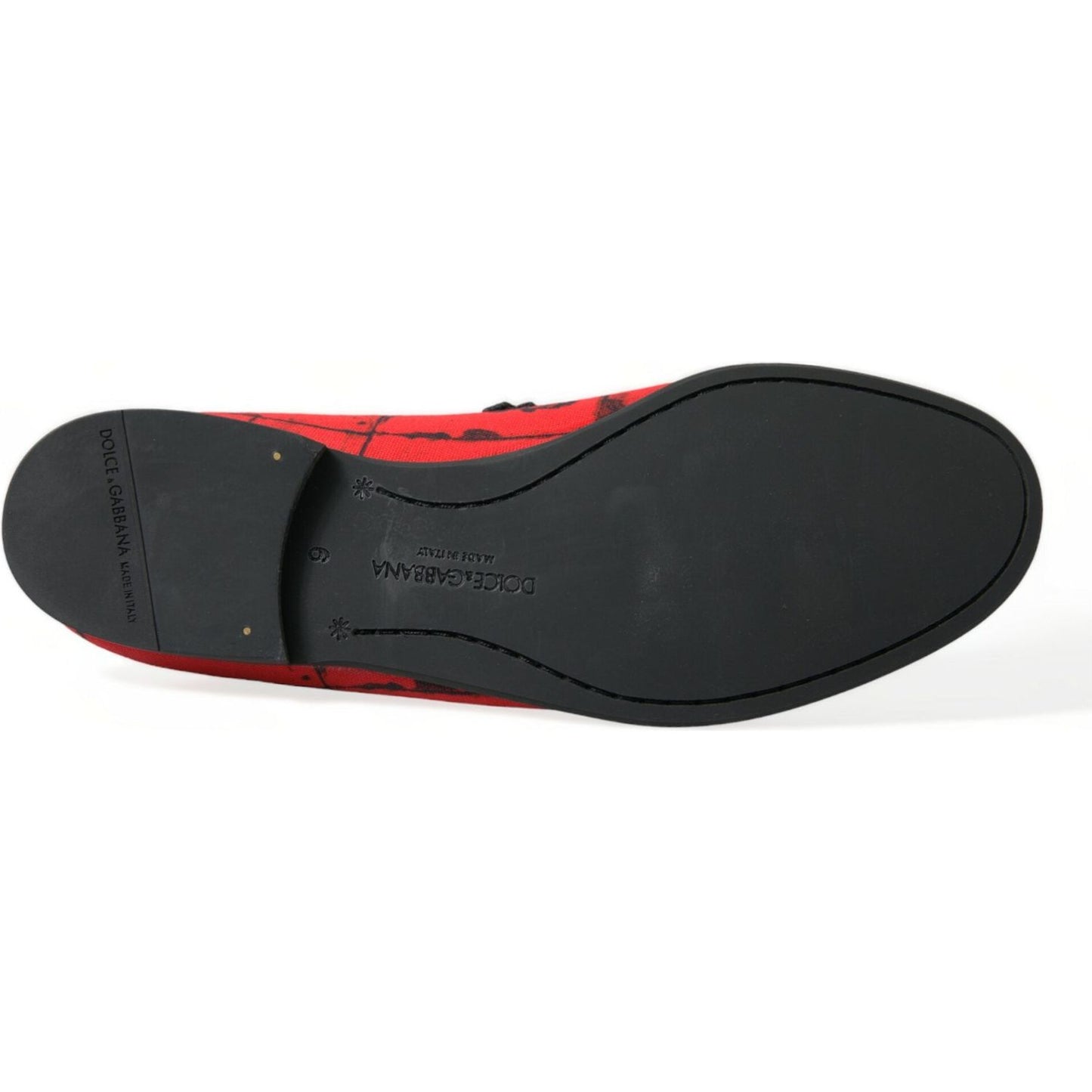 Dolce & Gabbana Red Black Torero Loafers Slippers Men Shoes Dolce & Gabbana
