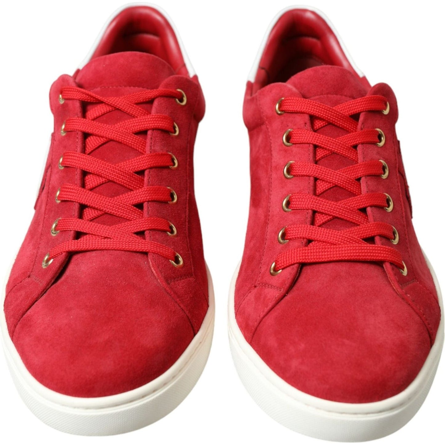 Dolce & Gabbana Red Suede Leather Men Low Top Sneakers Shoes Dolce & Gabbana