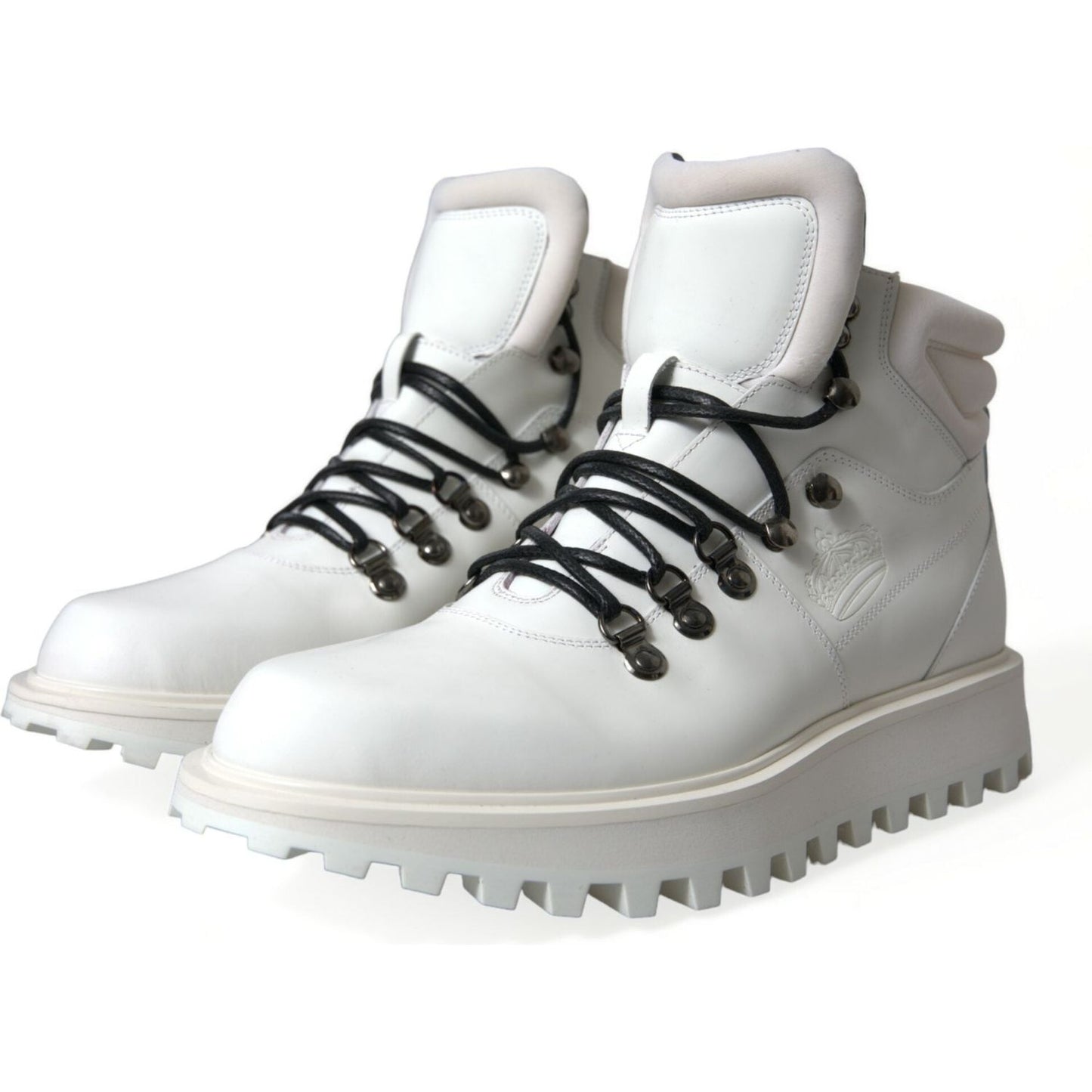 Dolce & Gabbana White Vulcano Trekking Ankle Boots Shoes Dolce & Gabbana
