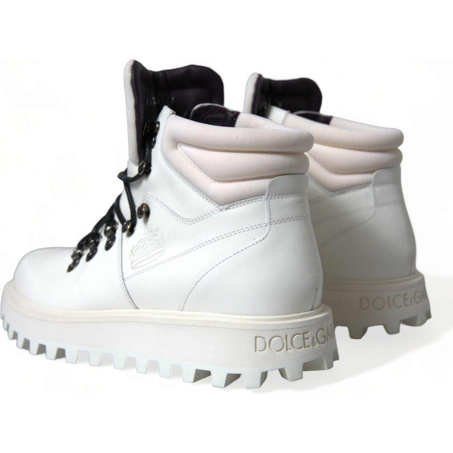 Dolce & Gabbana White Vulcano Trekking Ankle Boots Shoes Dolce & Gabbana
