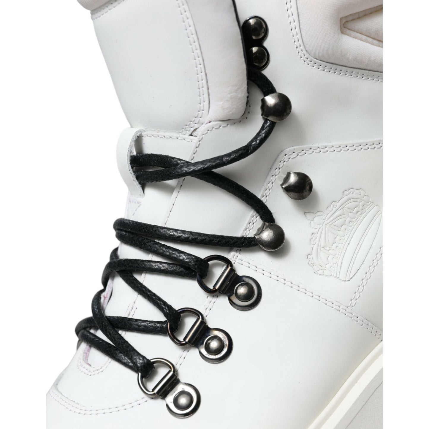 Dolce & Gabbana White Vulcano Trekking Ankle Boots Shoes Dolce & Gabbana