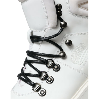 Dolce & Gabbana White Vulcano Trekking Ankle Boots Shoes Dolce & Gabbana
