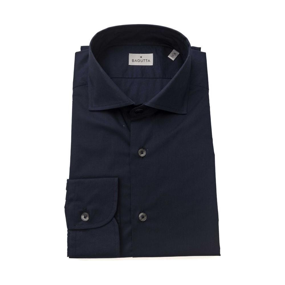 Bagutta Blue Cotton Men's Slim Shirt Bagutta