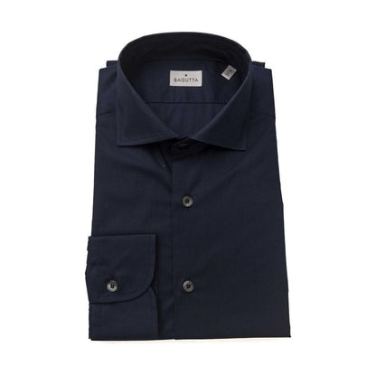 Bagutta Blue Cotton Men's Slim Shirt Bagutta