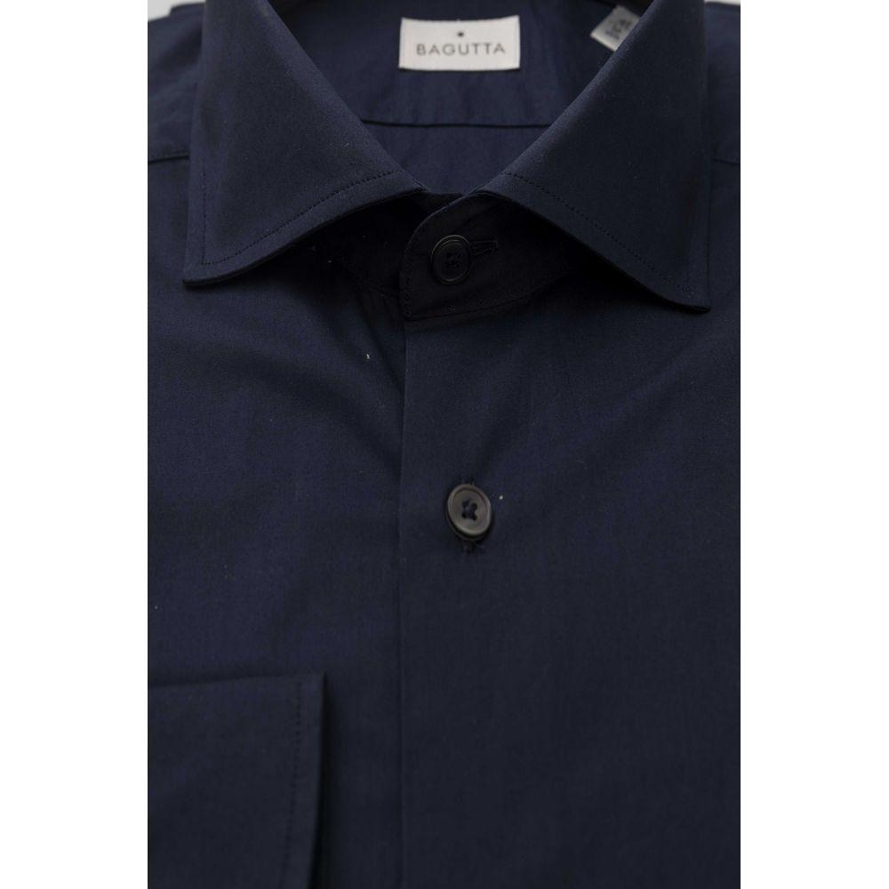 Bagutta Blue Cotton Men's Slim Shirt Bagutta