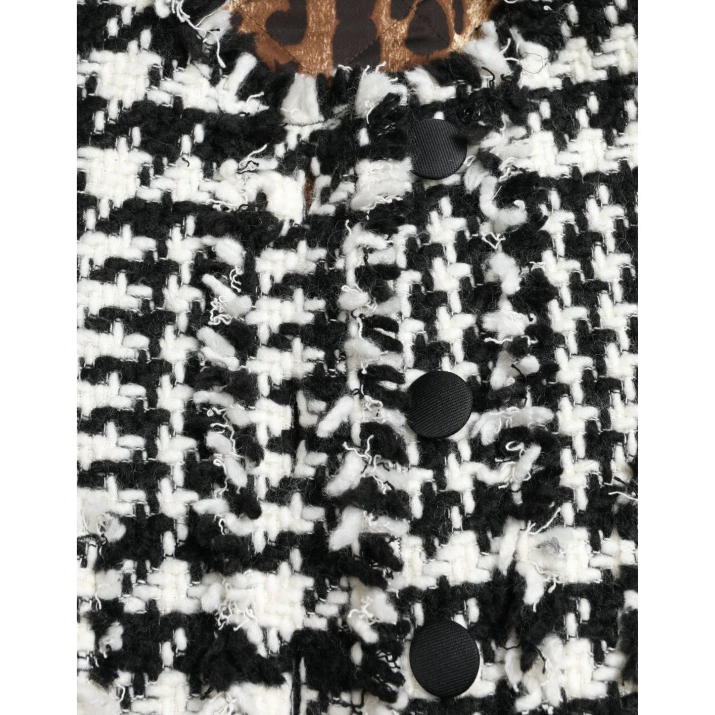 Dolce & Gabbana Black White Houndstooth Trench Coat Jacket Dolce & Gabbana