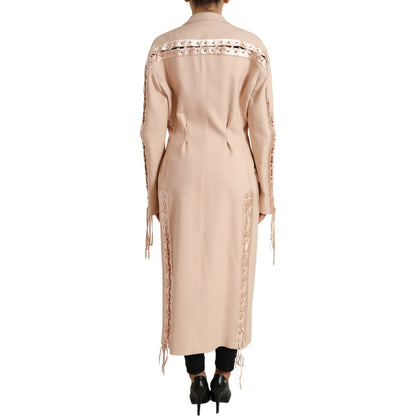 Dolce & Gabbana Beige Cotton Single Breasted Long Coat Jacket Dolce & Gabbana