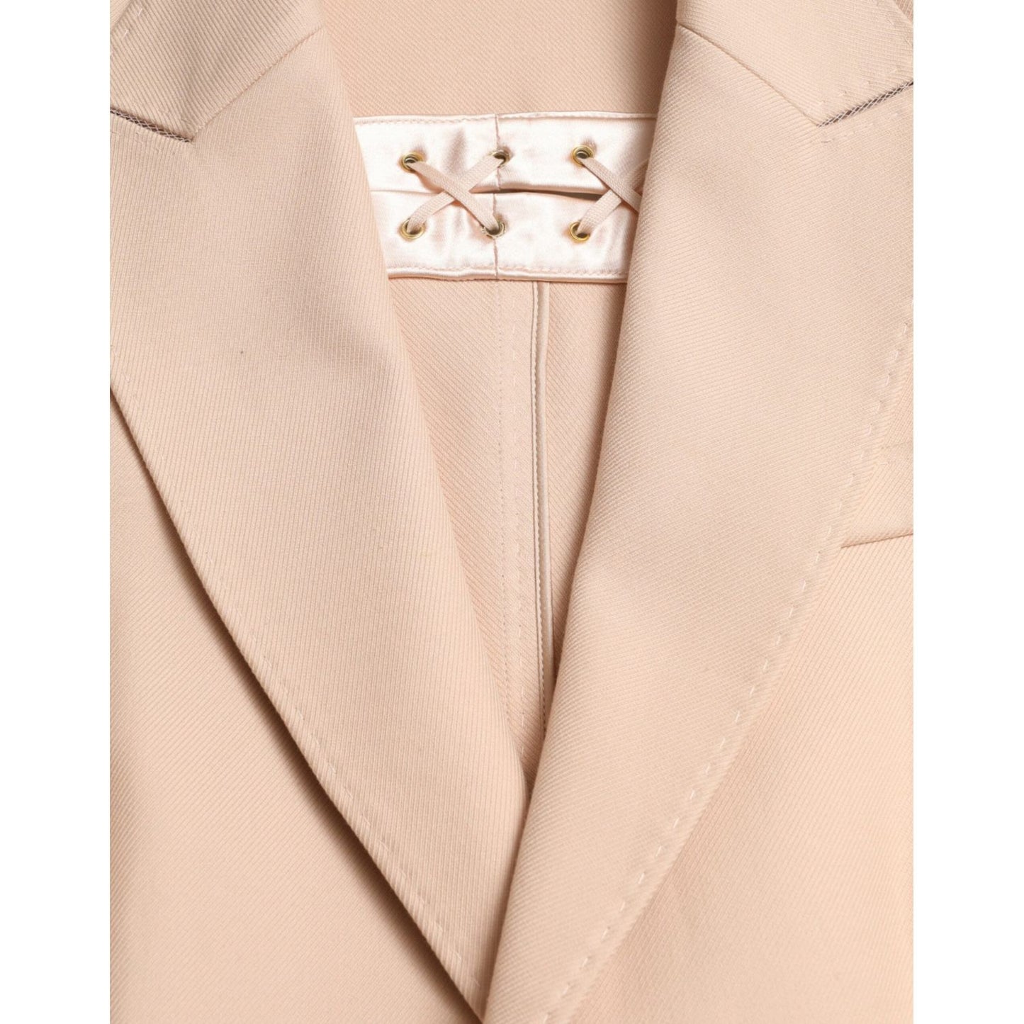 Dolce & Gabbana Beige Cotton Single Breasted Long Coat Jacket Dolce & Gabbana