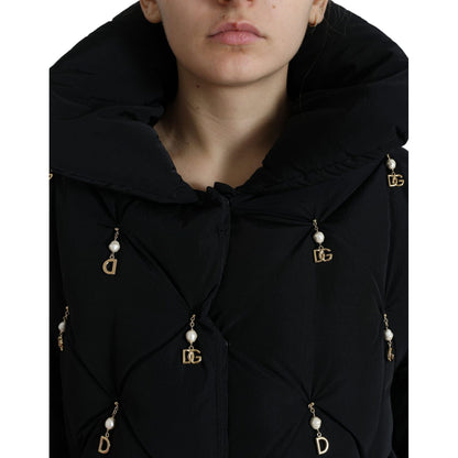 Dolce & Gabbana Black Embellished Quilted Shell Bomber Jacket Dolce & Gabbana