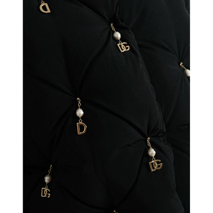 Dolce & Gabbana Black Embellished Quilted Shell Bomber Jacket Dolce & Gabbana