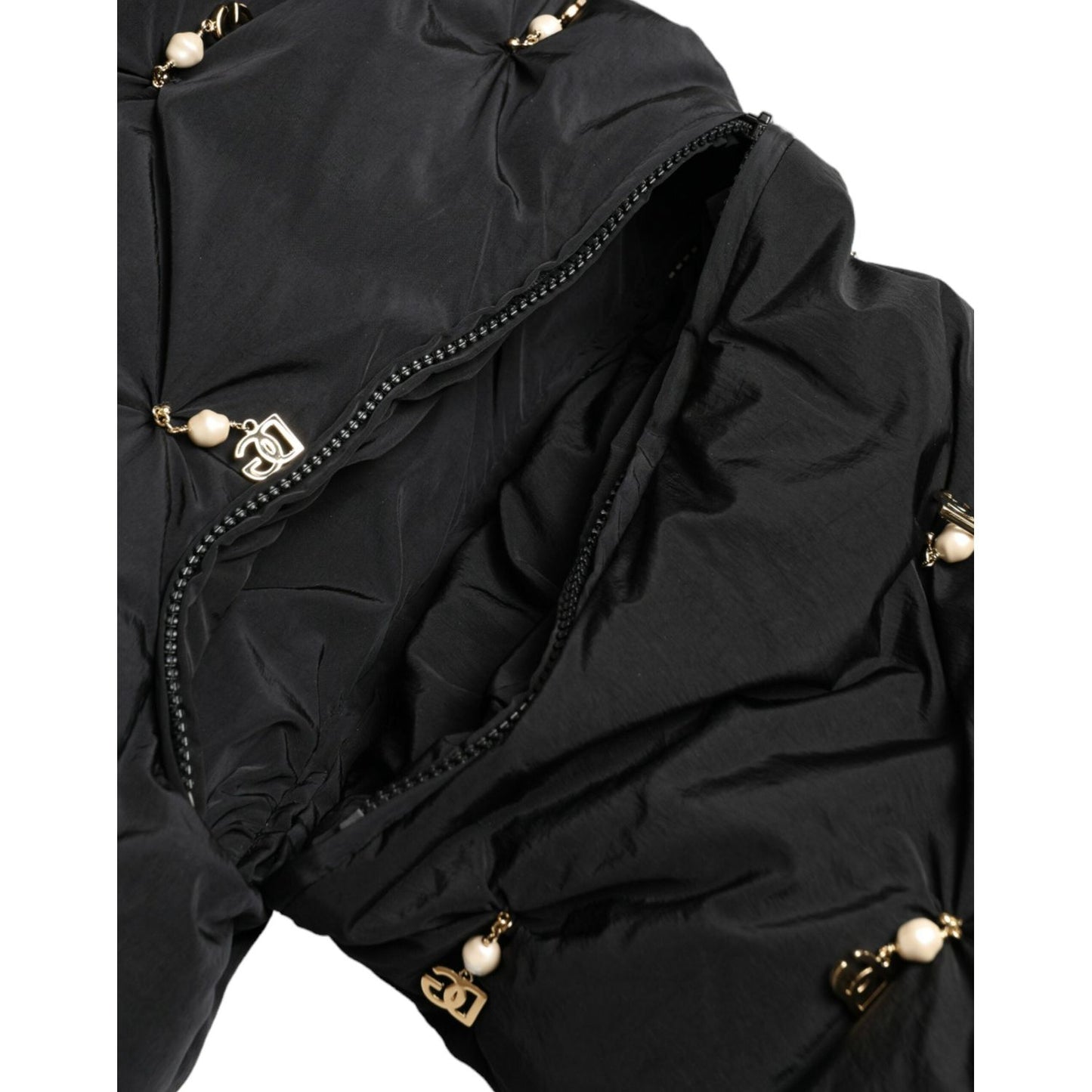Dolce & Gabbana Black Embellished Quilted Shell Bomber Jacket Dolce & Gabbana