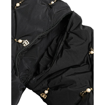 Dolce & Gabbana Black Embellished Quilted Shell Bomber Jacket Dolce & Gabbana