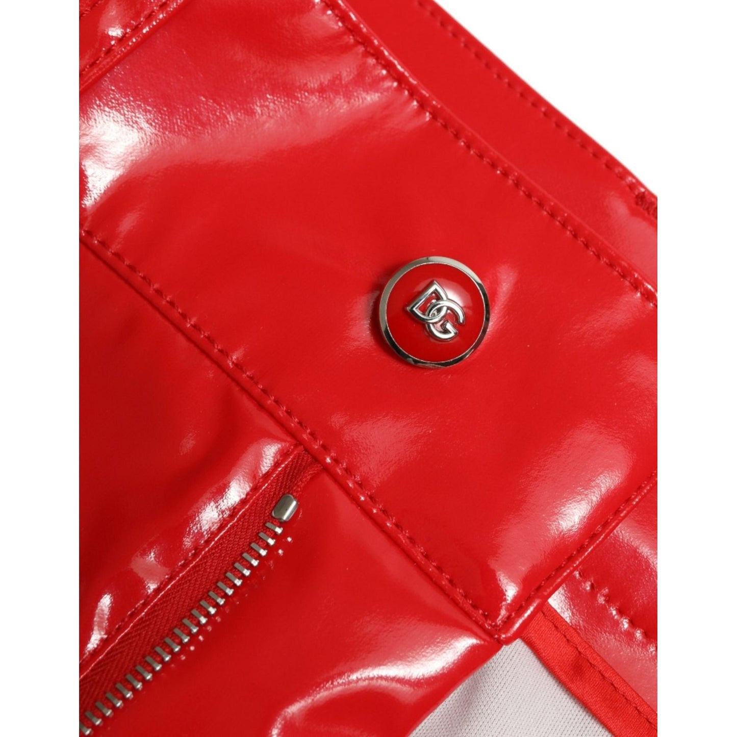 Dolce & Gabbana Shiny Red High Waist Skinny Pants Dolce & Gabbana