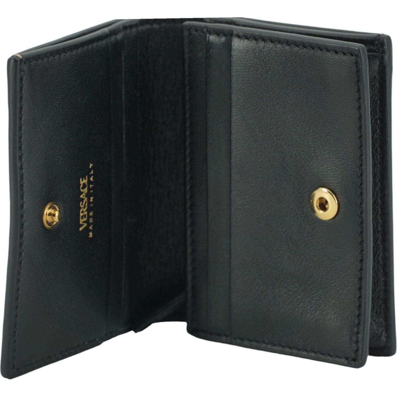 Versace Brown Calf Leather Compact Wallet