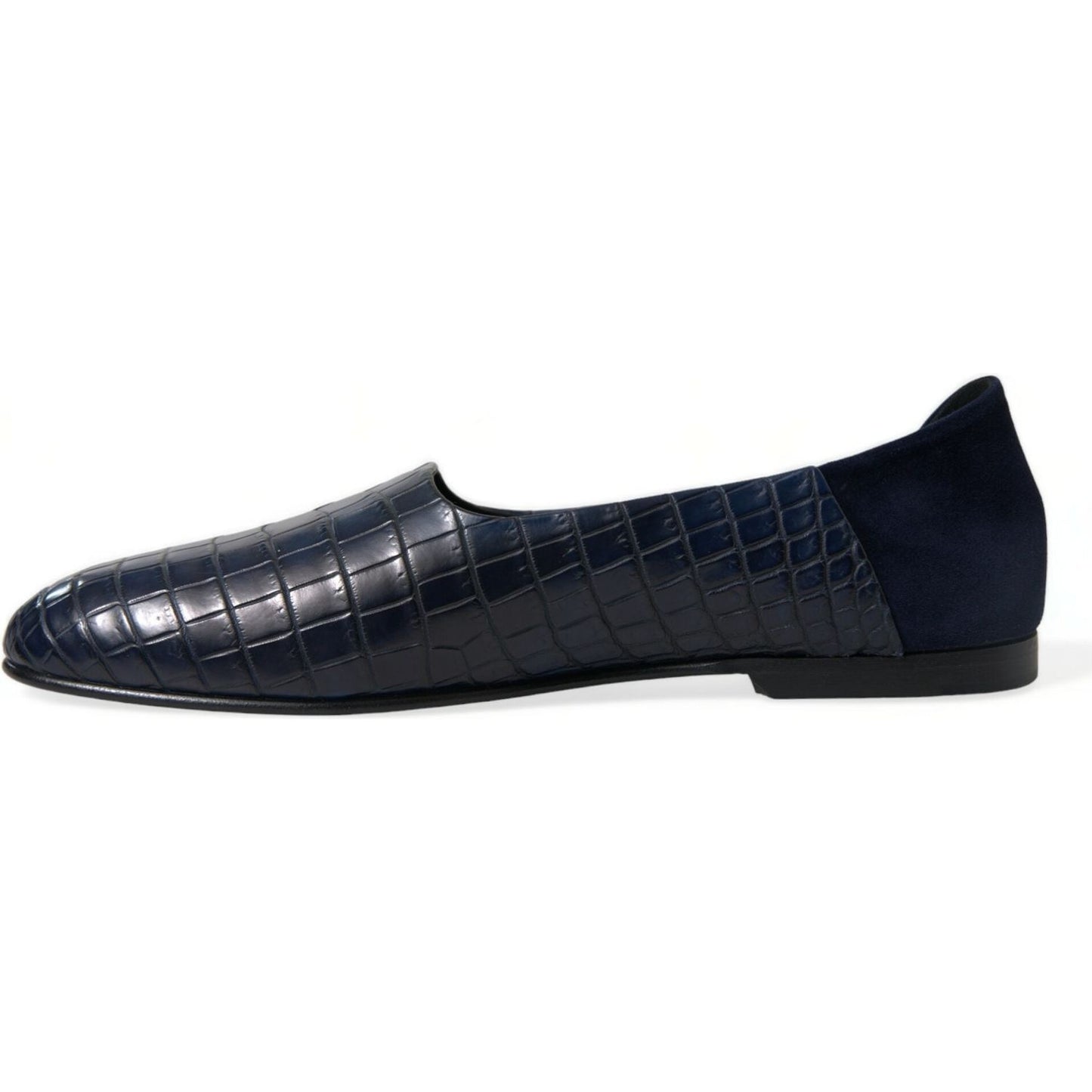 Dolce & Gabbana Blue Crocodile Leather Loafers Slip On Shoes Dolce & Gabbana