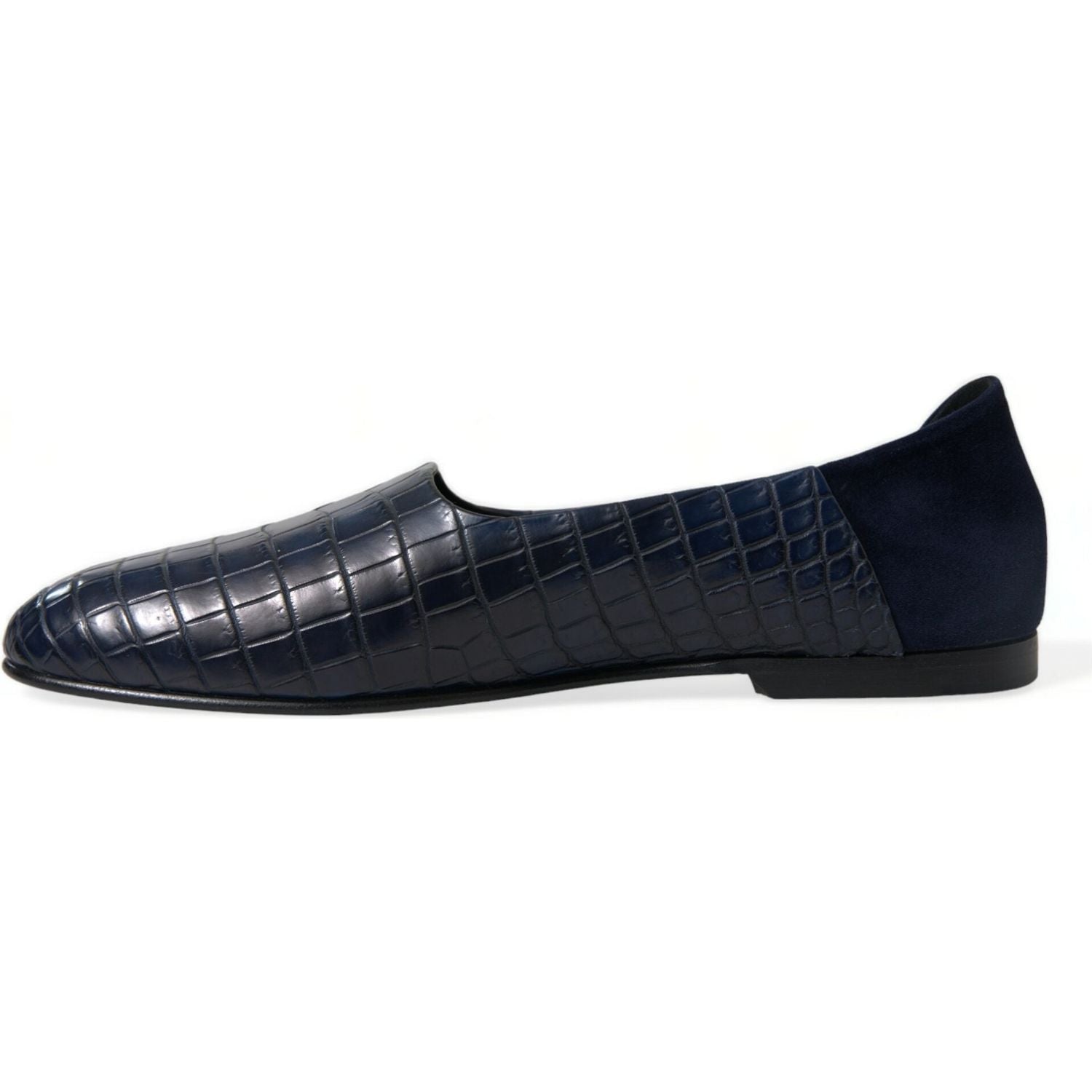 Dolce & Gabbana Blue Crocodile Leather Loafers Slip On Shoes