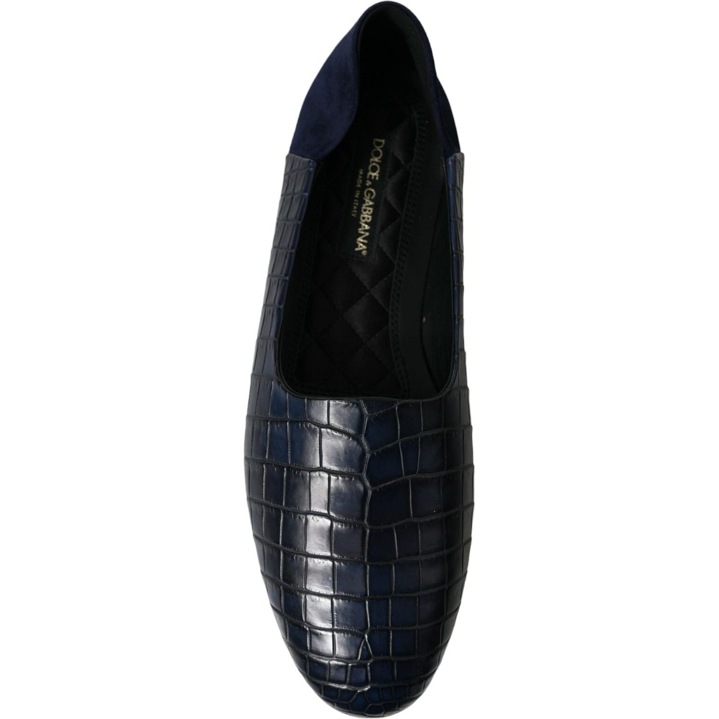 Dolce & Gabbana Blue Crocodile Leather Loafers Slip On Shoes Dolce & Gabbana